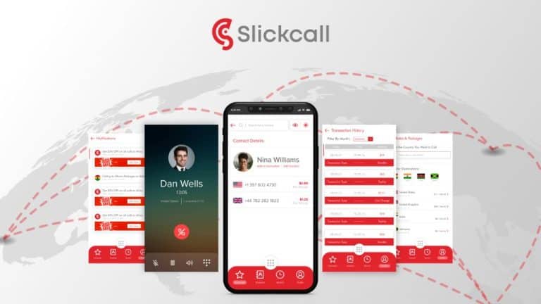 User Interface of Slickcall app for both iOS and Android phones