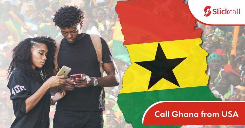 A boy and a girl is using a boy and a girl is using the cheapest way to call Ghana from the USA