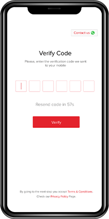 The user interface of the Slickcall verification code screen