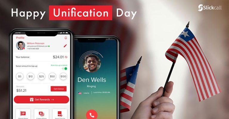 Celebrate Unification Day by calling your friends and family through Slickcall app