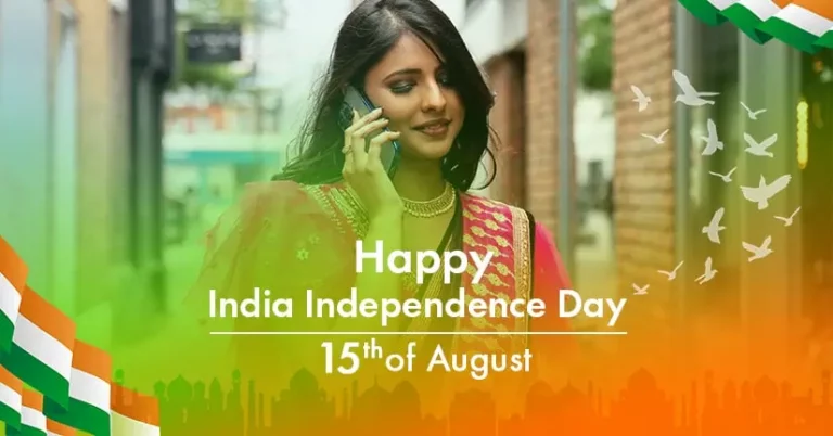 A girl in a pink outfit is enjoying Independence Day of India with Slickcall
