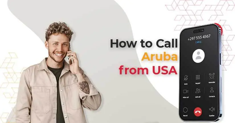 A boy is feeling joyful after learning how to call Aruba from the US